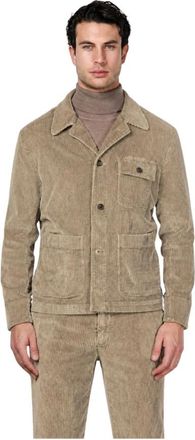 Mason's Work Jacket Overshirt in Wide-wale Velvet - Heren - Zomerjassen - Bruin - 3XL - Katoen - Jassen