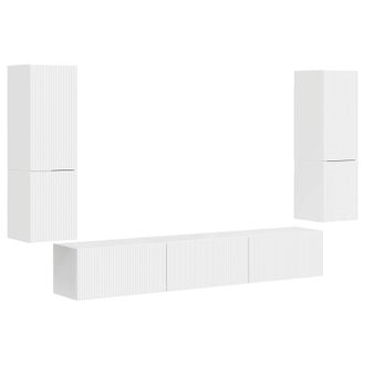 vidaXL Conjunto De Mueble De Tv 4 Pcs Brillante Madera De Ingenier&iacute;a Vidaxl