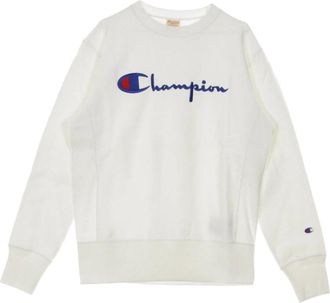 Champion Big Logo Crewneck Sweatshirt - Heren - Sweatshirts - Wit - XL - Katoen - Hoodies & sweatvesten