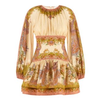 Zimmermann Indra Floral Scarf Dress - female - Zimmermann - Short Dresses - Multicolor - XS - Dresses