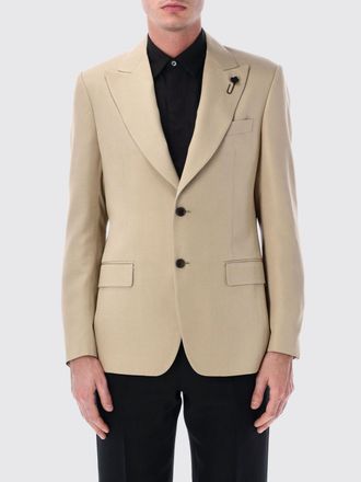 Lardini Blazer monopetto slim fit in viscosa e seta con rever a lancia