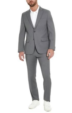 Tommy Hilfiger Two Button Notch Lapel Wool Blend Suit Jacket In Grey