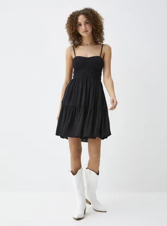 Twik Womens Ruching and ruffles dress