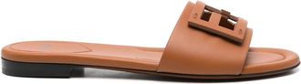 Fendi Baguette Leather Slides
