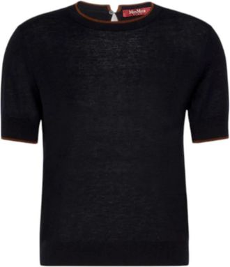 Max Mara Ronde hals gebreid - Dames - Ronde hals truien - Zwart - M - Wol - Truien & Vesten