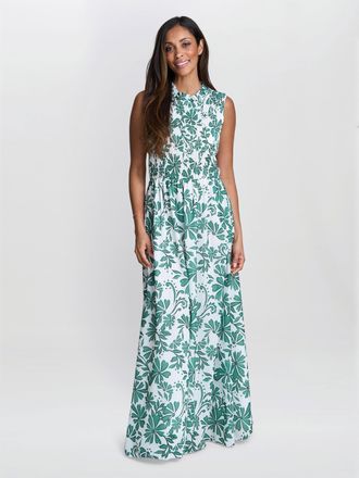 Gina Bacconi Womens Roxanna Sleeveless Shired Top Dress - Green - Size Medium