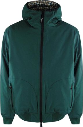 Aquascutum Mens Active Hooded Hunter Green Jacket - Size X-Large