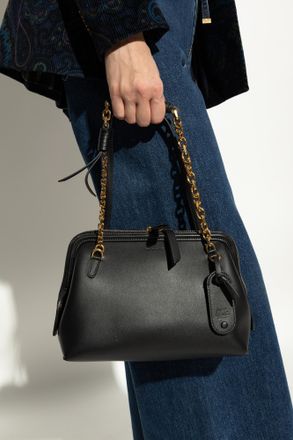 Etro Leather Handbag, Womens, Black