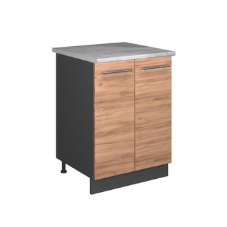 Vicco Mueble Bajo Para Fregadero Fame-line, Roble Dorado/antracita, 60 Cm, Vicco