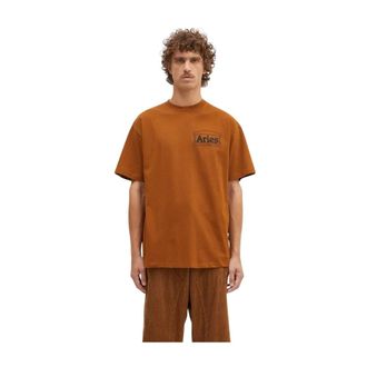 Aries Temple SS Tee - Heren - Tops - Bruin - Maat: M Katoen