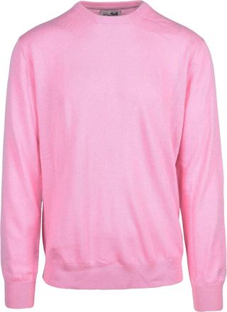 MC2 Saint Barth Crewneck Sweater In Pastel Pink Merino Wool Blend