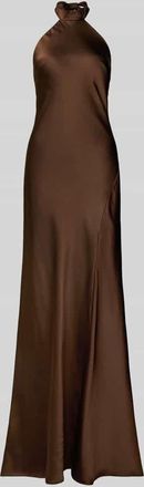 Mascara Abendkleid mit Neckholder zum Binden in Dunkelbraun, Gr&ouml;&szlig;e 32