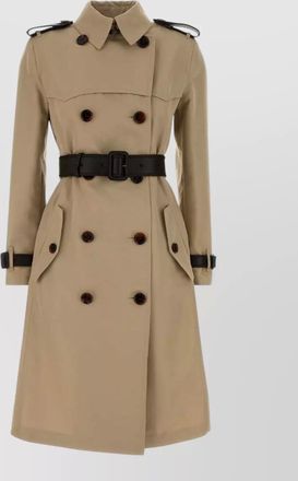 Burberry gabardine trench coat epaulettes storm flap