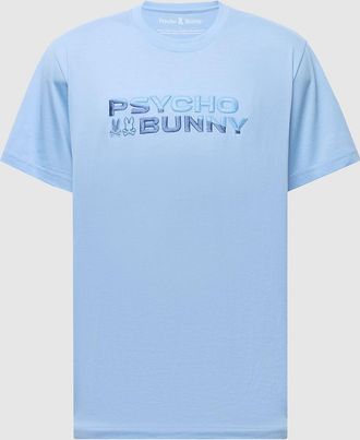 Psycho Bunny Mens Berni Embroidered Wordmark Graphic Tee 472 SERENITY / XXXL