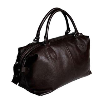 Generic Leather Travel Bag Mens Luggage Bags Large Male Duffle Weekend Women Shoulder Big Tote Handbag(Brown size L)