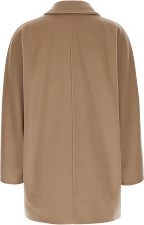 Max Mara Womens Coat Rebus Double-Breasted Beige Wool