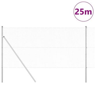Berkfield Home Hexagon Fence 1.4x25 m Galvanised Steel in Silver