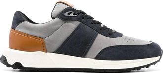 Tod's Blauwe Leren Gesloten Platte Sneakers - Heren - Sneakers - Veelkleurig - 46 EU - Leer - Schoenen