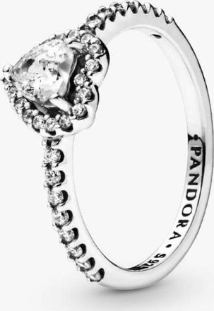 Pandora Elevated Heart Sterling Silver Ring, Size 48