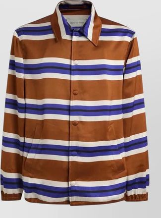 Dries Van Noten striped mens jacket long sleeves pockets