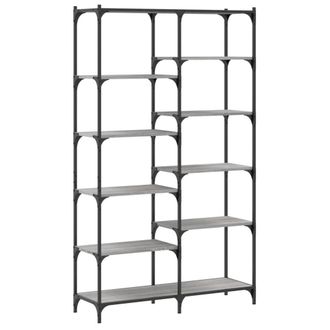 Berkfield Home Bookshelf Grey Sonoma 100x32x170 cm Engineered Wood & Iron | Size: 100 x 32 x 170 cm