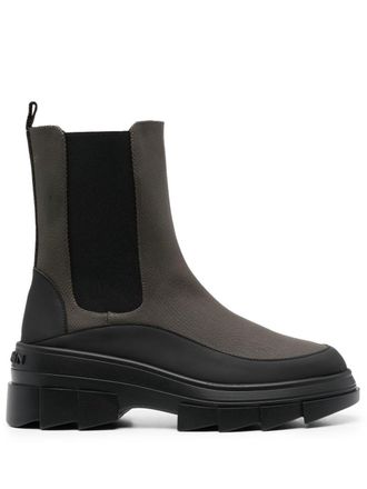 Stuart Weitzman military slip-on boots - women - Fabric/Leather/Fabric/Rubber - 36 - Green
