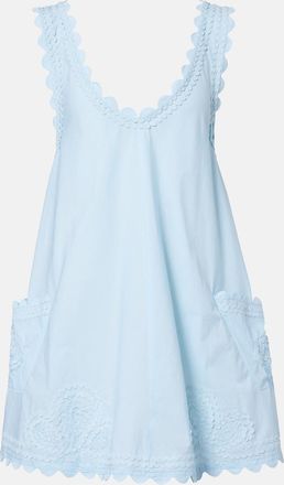 Juliet Dunn Embroidered cotton minidress
