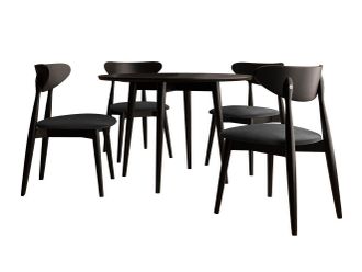 Mirjan24 Conjunto De Mesas Y Sillas Para Comedor Racine 124, Magic Velvet 2219 + Negro, 76x0x0cm, Di&aacute;metro: 100, N&uacute;mero De Asientos: 4, Estilo: Contemporary