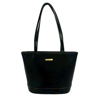 Burberry Black Leather Shoulder Bag Tote Bag (Pre-Owned)