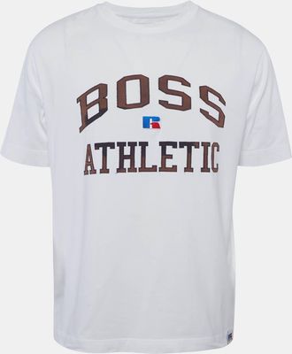 HUGO BOSS Boss By Hugo Boss White Embroidered Jersey T-Shirt