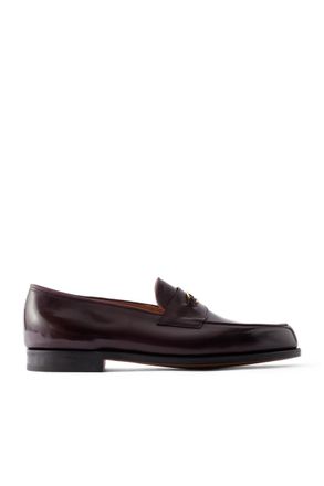 John Lobb Lopez Embellished Leather Penny Loafers
