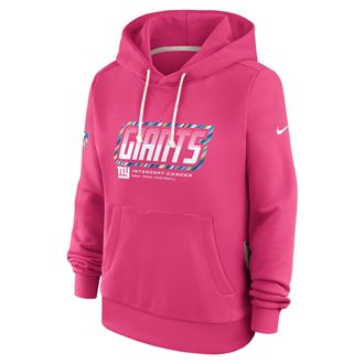 Nike New York Giants Crucial Catch Standard Issue Nike Womens Dri-FIT NFL Pullover Hoodie in Pink | 03C368XZUN-F9R