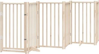 vidaXL vidaXL Cancelletto per cani con porta pieghevole 6 pannelli 300 cm in legno massello di abete