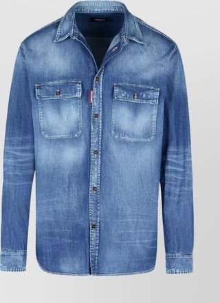 Dsquared2 denim shirt with long sleeves and chest pockets