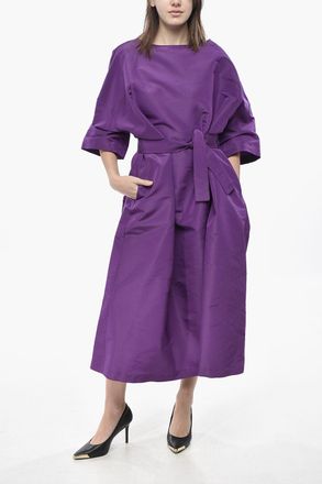 Super Blond Silk Organza Kaftan With Belt Super Blond