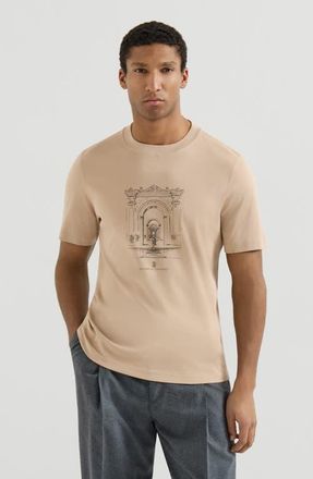 Brunello Cucinelli Interlock T-shirt with print in Beige at Nordstrom, Size Xxx-Large Eu