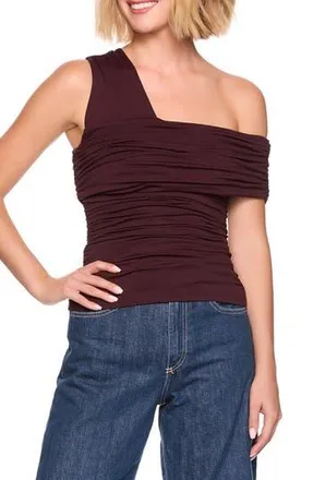 Susana Monaco One-Shoulder Gathered Knit Top in Shiraz at Nordstrom Rack, Size X-Small