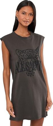 AllSaints Wild Brooke Dress Womens Dress Washed Grey : LG (US 10-12), Cotton