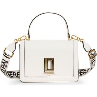 Karl Lagerfeld Simone Front Flap Crossbody in Winter White at Nordstrom