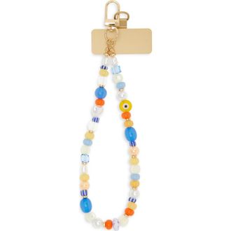 Chelsea28 Beaded Phone Strap in White Multi- Gold at Nordstrom