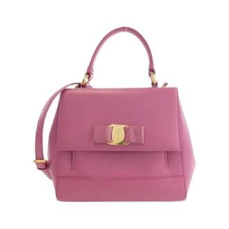 Ferragamo Pre-owned Leren Handtas - Dames - Pre-owned - Roze - Maat: ONE Size Leer