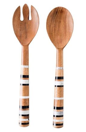 Juliska Stonewood Stripe Salad Servers in Natural Stripe at Nordstrom