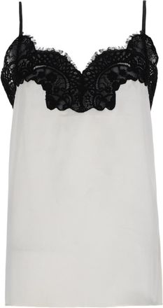 Co Silk Black Lace Trim Adjustable Straps Top