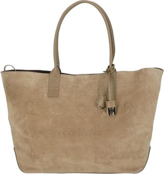 Hogan Address Medium Shopping Bag - Dames - Shoppers - Beige - ONE Size - Leer - Tassen