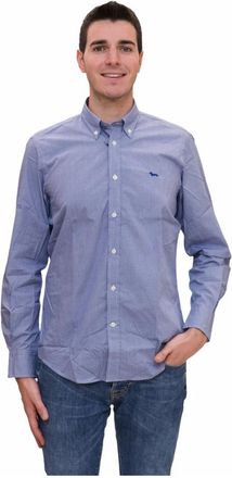 Harmont & Blaine Overhemd - Heren - Casual Overhemden - Blauw - L - Katoen - Overhemden