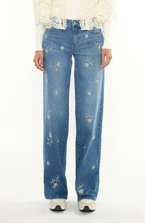 Kancan Kimberly Mid Rise Wide Leg Jeans in Medium Wash at Nordstrom, Size 25