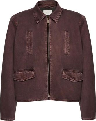 Magda Butrym Giacca denim con zip - Marrone