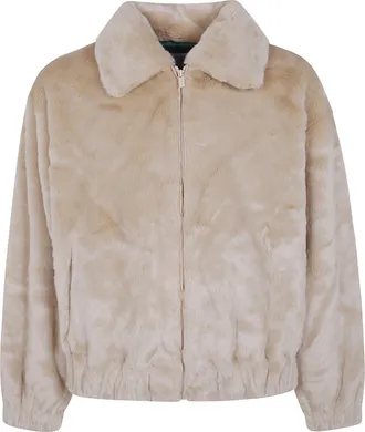 Dr&ocirc;le de Monsieur Faux Fur Jacket La Fausse Fourrure Slogan