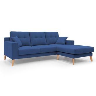 Divani.Store Divani.store - Danish Sof&aacute; Rinconero Moderno Reversible De Tela Suave E Impermeable 237 Cm Azul