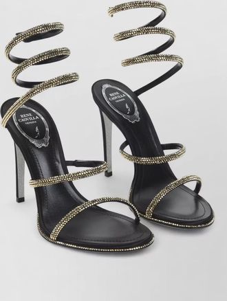 Rene Caovilla high heel sandals crystal spiral straps